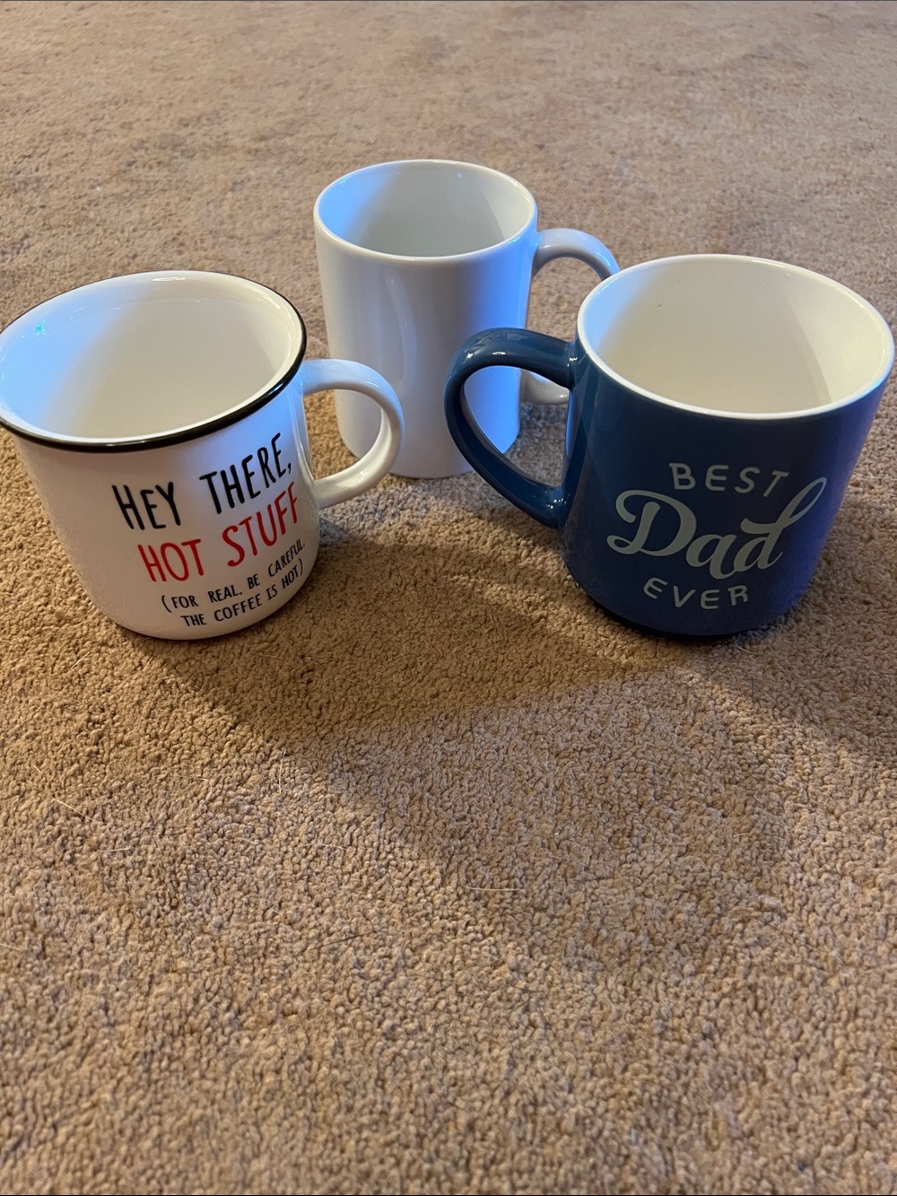 GANZ Set of Three Mugs - Blue, White, and White with Red Text
